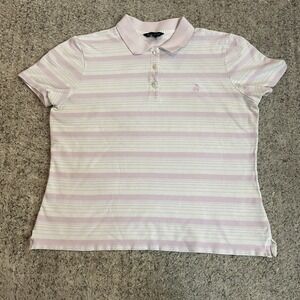 Brooks Brothers Women's Size XL Pink Polo Short Sleeve Original Fit Cotton